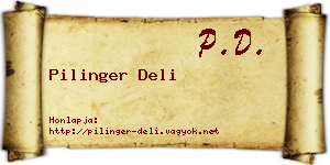 Pilinger Deli névjegykártya